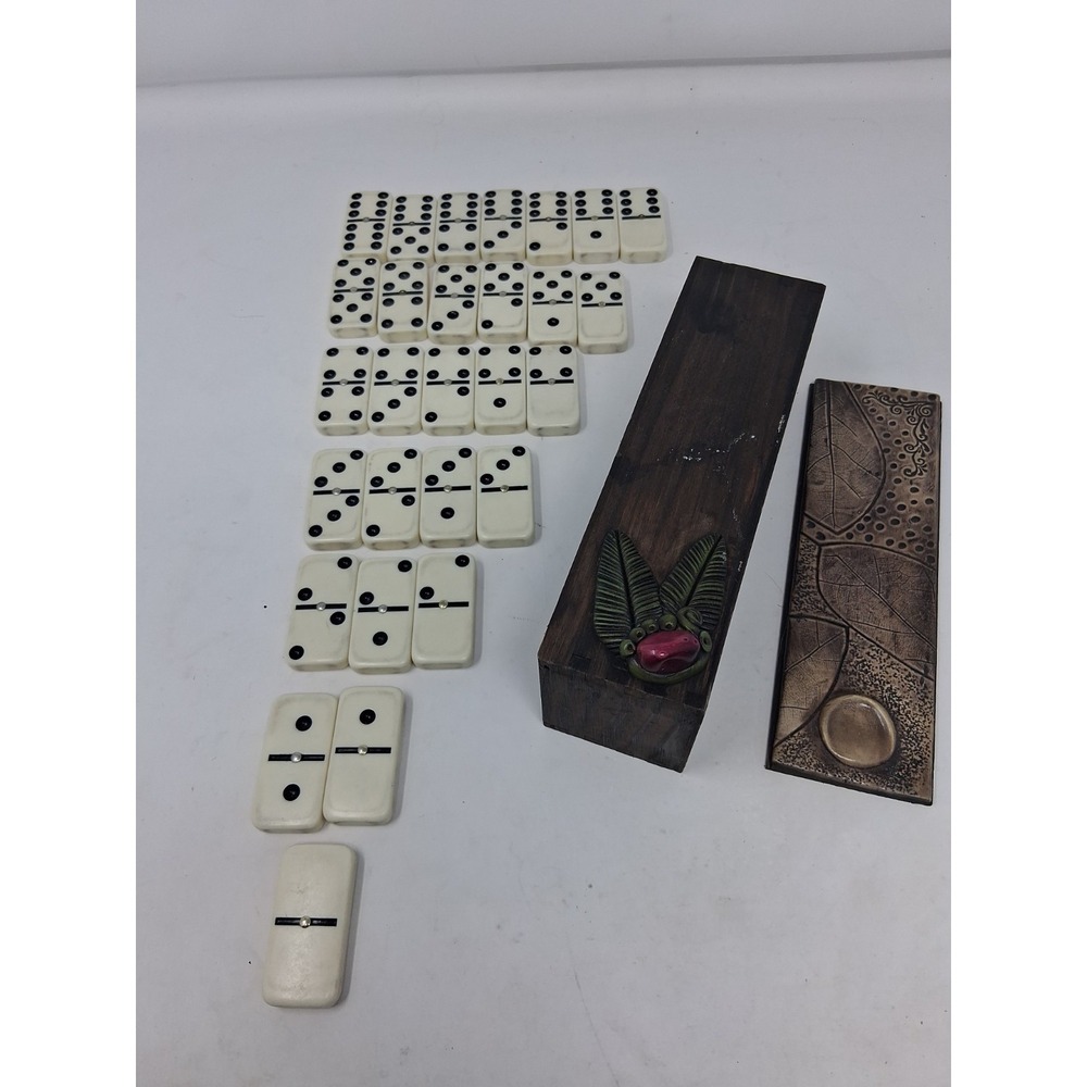 Costa Rica, Pura Vida Ivory Double Six Dominos Handmade W/Custom Box - Set of 28